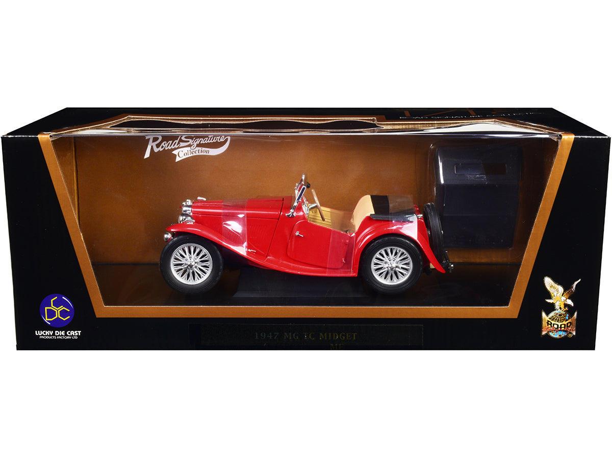 1947 MG TC Midget Red 1/18 Diecast Model Car by Road Signature free shipping USA
