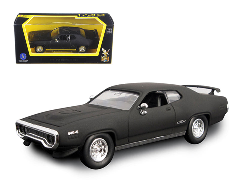 1971 Plymouth GTX Matt Black 1/43 Diecast Model Car by Road Signature free shipping USA