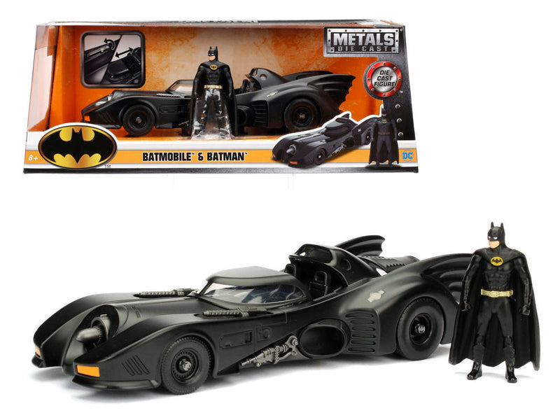 1989 Batmobile with Diecast Batman Figure 1/24 Diecast Model Car by Jada free shipping USA