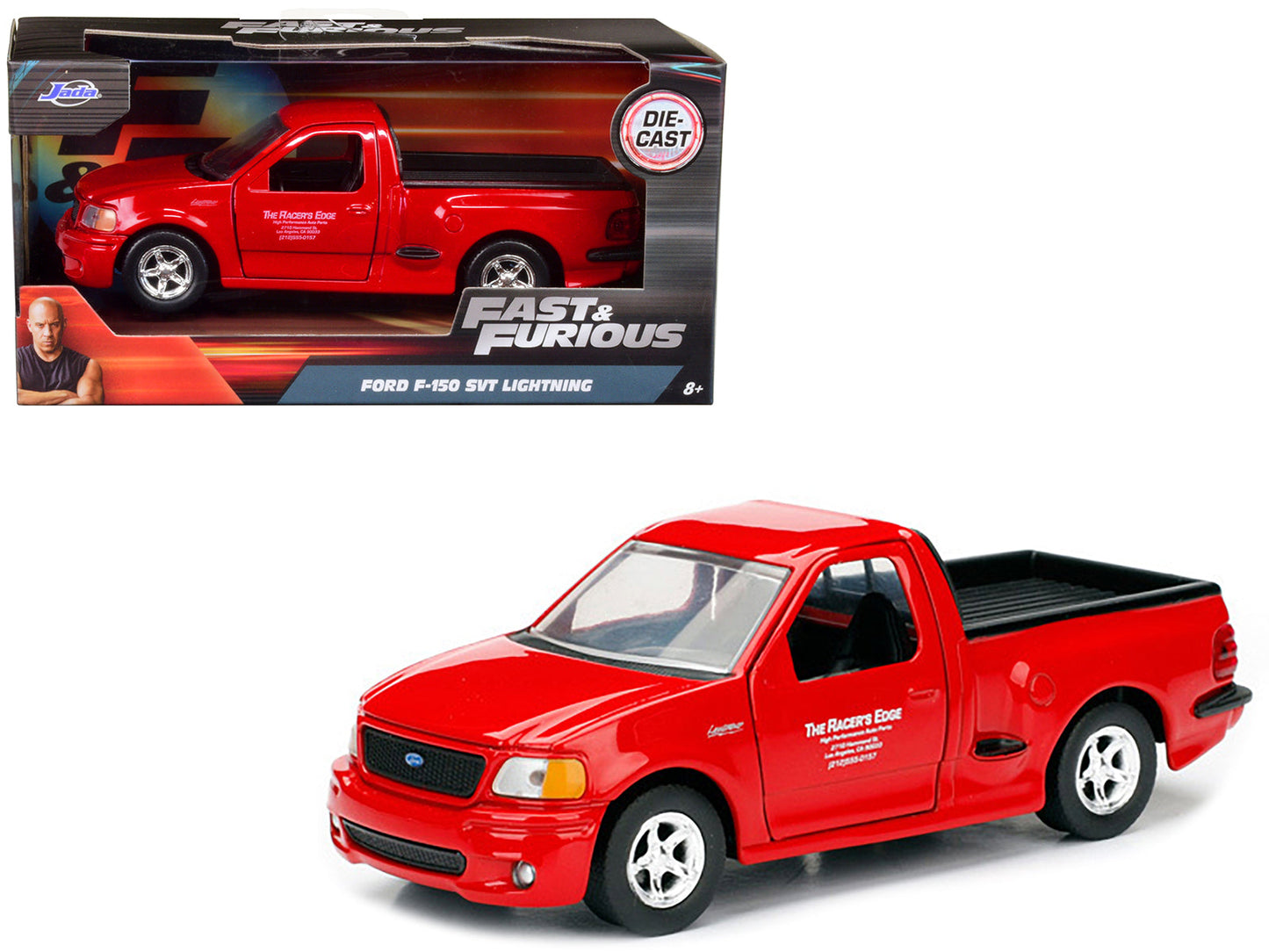 Brian's 1999 Ford F-150 SVT Lightning Pickup Truck Red "Fast & Furious" Movie 1/32 Diecast Model Car by Jada free shipping USA