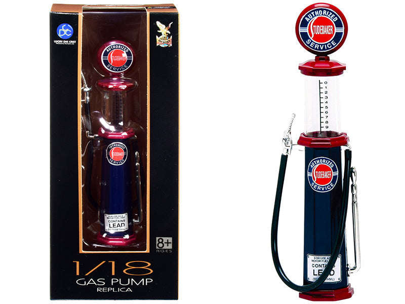 "Studebaker" Vintage Cylinder Gas Pump 1/18 Diecast Replica by Road Signature free shipping USA