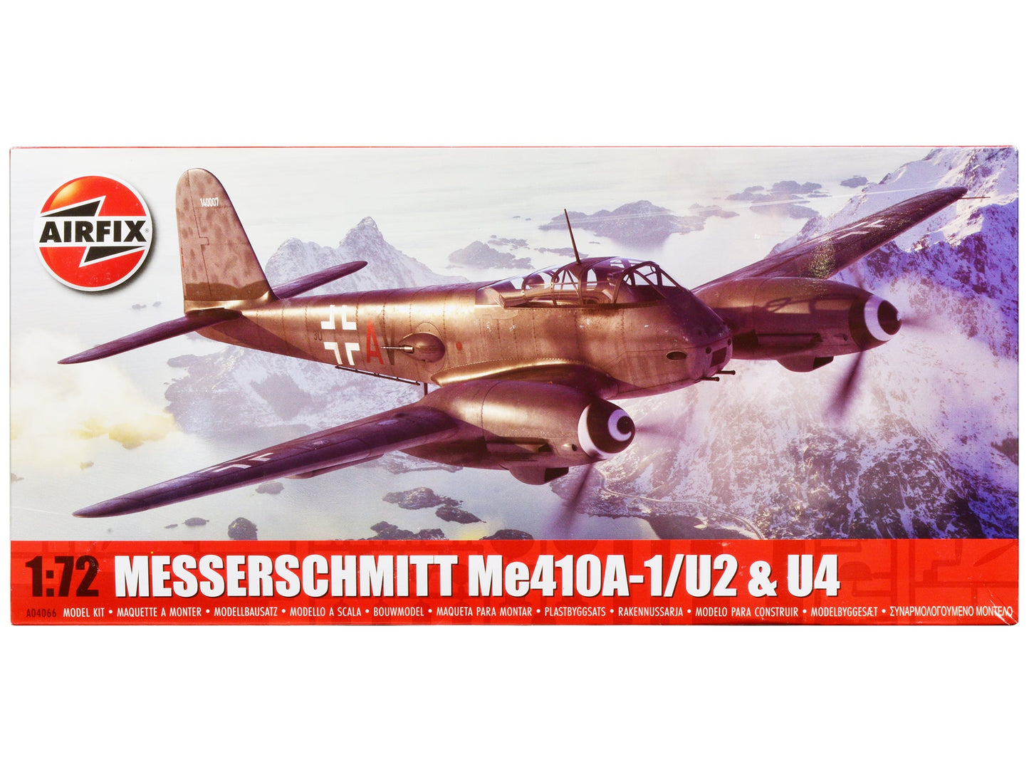 Level 2 Model Kit Messerschmitt Me410A-1/U2 & U4 Fighter-Bomber Aircraft with 2 Scheme Options 1/72 Plastic Model Kit by Airfix free shipping USA