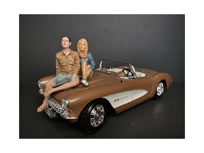 Seated Couple Release III, 2 piece Figurine Set for 1/18 Scale Models by American Diorama free shipping USA