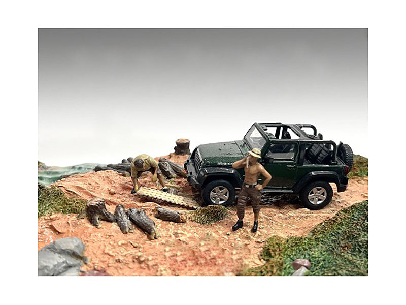 "4X4 Mechanics" 2 Piece Diecast Figure Set 1 for 1/43 Scale Models by American Diorama free shipping USA