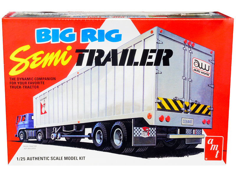 Skill 3 Model Kit Big Rig Semi Trailer with 2 Pallets 2-In-1 Kit 1/25 Scale Model by AMT free shipping USA