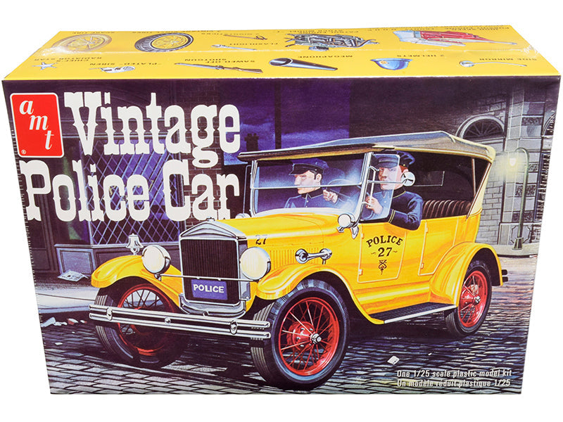 Skill 2 Model Kit 1927 Ford T Vintage Police Car 1/25 Scale Model by AMT free shipping USA