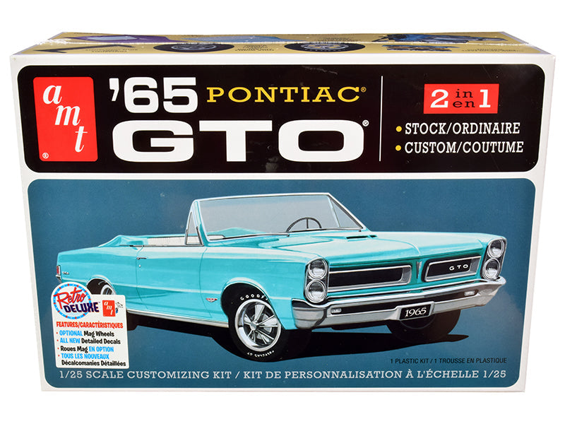 Skill 2 Model Kit 1965 Pontiac GTO 2-in-1 Kit 1/25 Scale Model by AMT free shipping USA