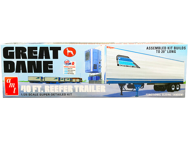 Skill 3 Model Kit Great Dane 40 Ft. Reefer Refrigerated Trailer 1/25 Scale Model by AMT free shipping USA