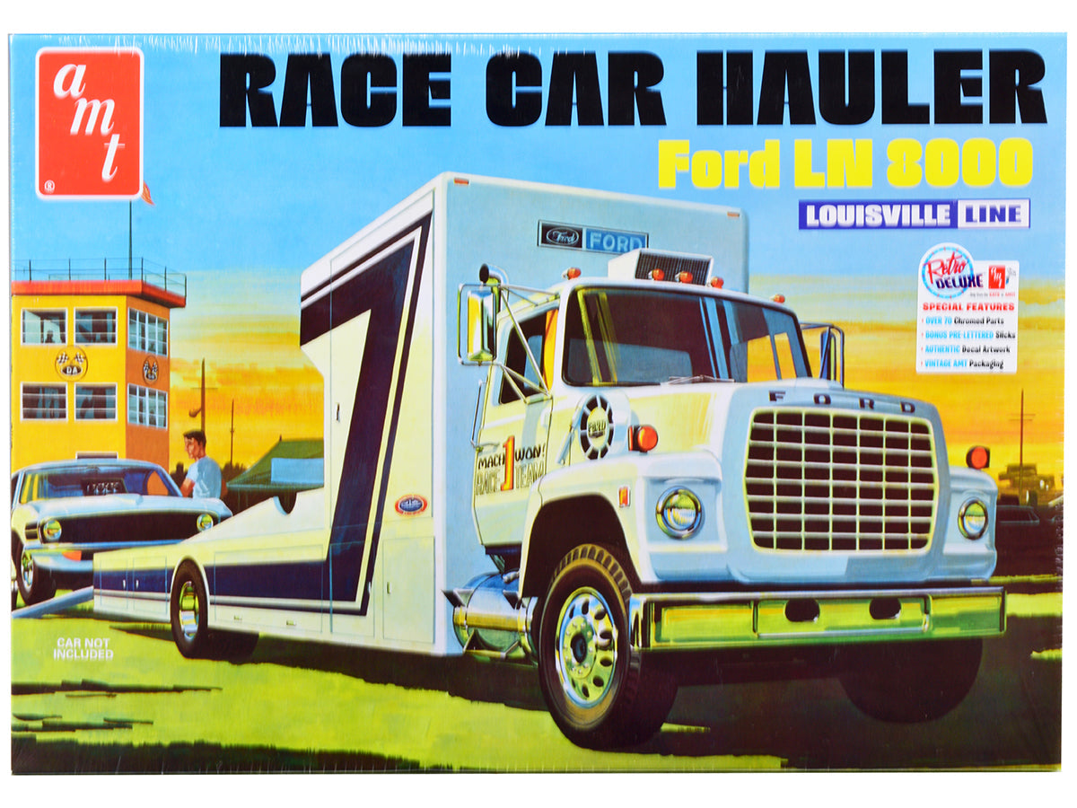 Skill 3 Model Kit Ford LN 8000 Race Car Hauler Louisville Line 1/25 Scale Model by AMT free shipping USA