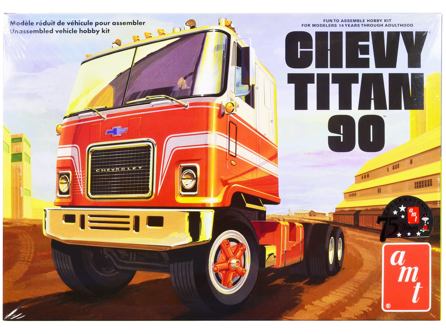 Skill 3 Model Kit Chevrolet Titan 90 Tractor Truck 1/25 Scale Model by AMT free shipping USA