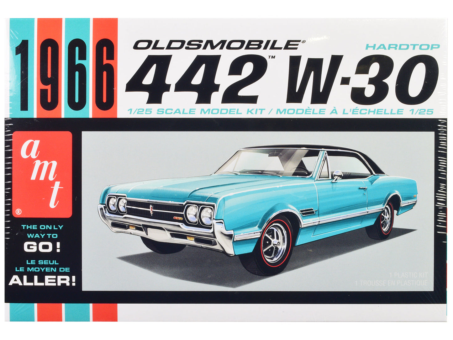 Skill 2 Model Kit 1966 Oldsmobile 442 W-30 Hardtop 1/25 Scale Model by AMT free shipping USA