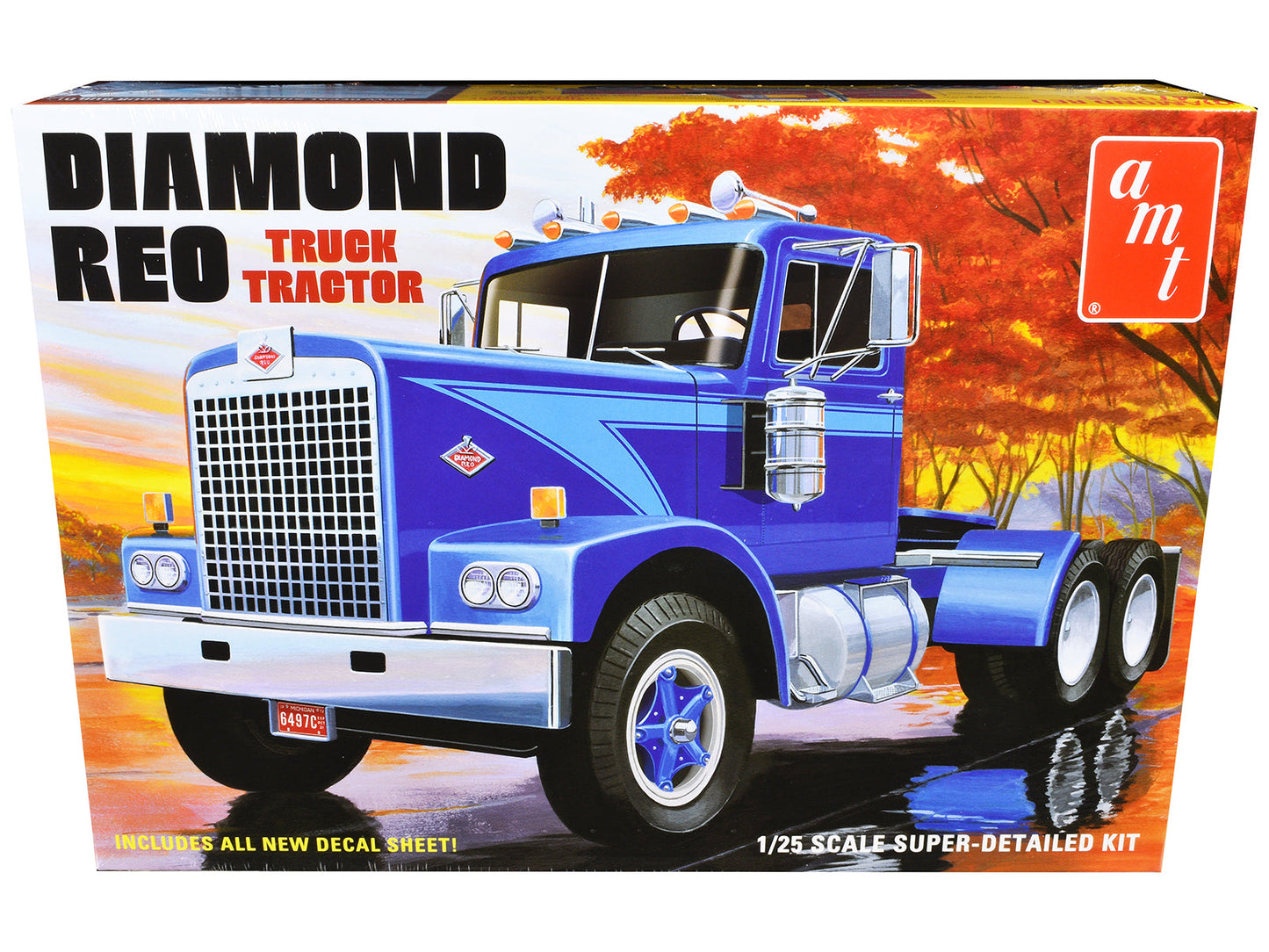 Skill 3 Model Kit Diamond Reo Truck Tractor 1/25 Scale Model by AMT free shipping USA