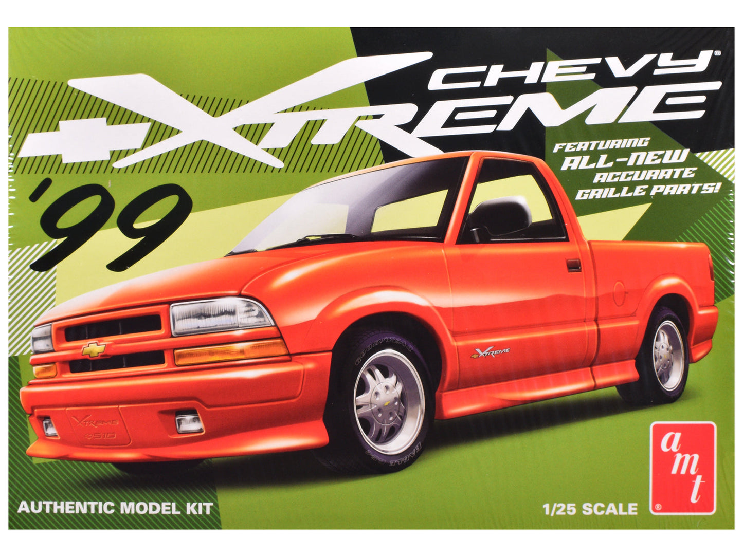 Skill 2 Model Kit 1999 Chevrolet S-10 Xtreme Pickup Truck 1/25 Scale Model by AMT free shipping USA