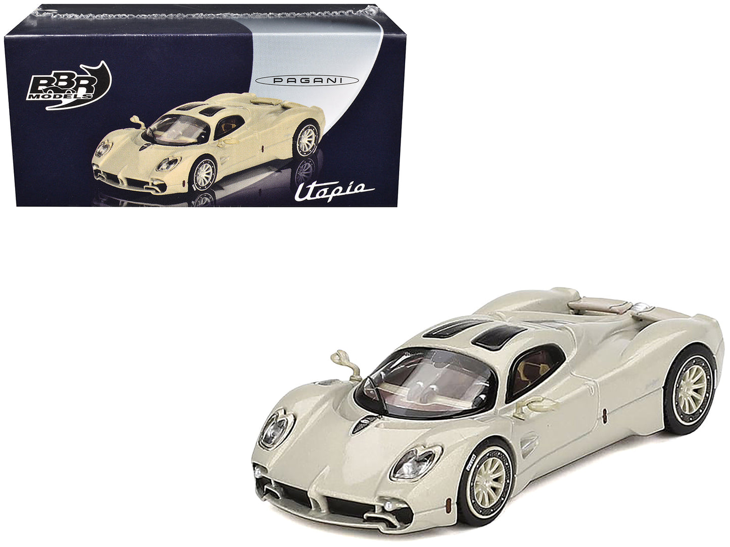 Pagani Utopia Presentation Grigio Rinascimento Silver 1/64 Diecast Model Car by BBR free shipping USA