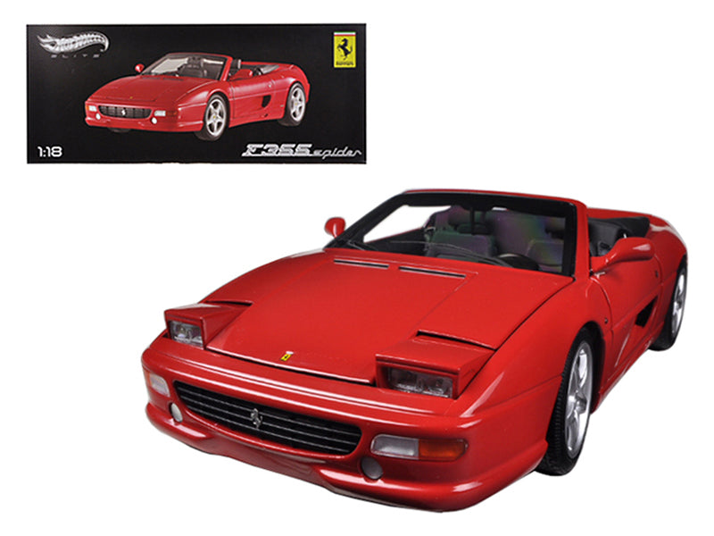 Ferrari F355 Spider Convertible Red Elite Edition 1/18 Diecast Car Model by Hot Wheels free shipping USA