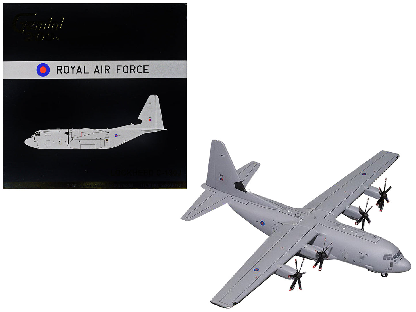 Lockheed C-130J Super Hercules Transport Aircraft "British Royal Air Force" Gray "Gemini 200" Series 1/200 Diecast Model Airplane by GeminiJets free shipping USA