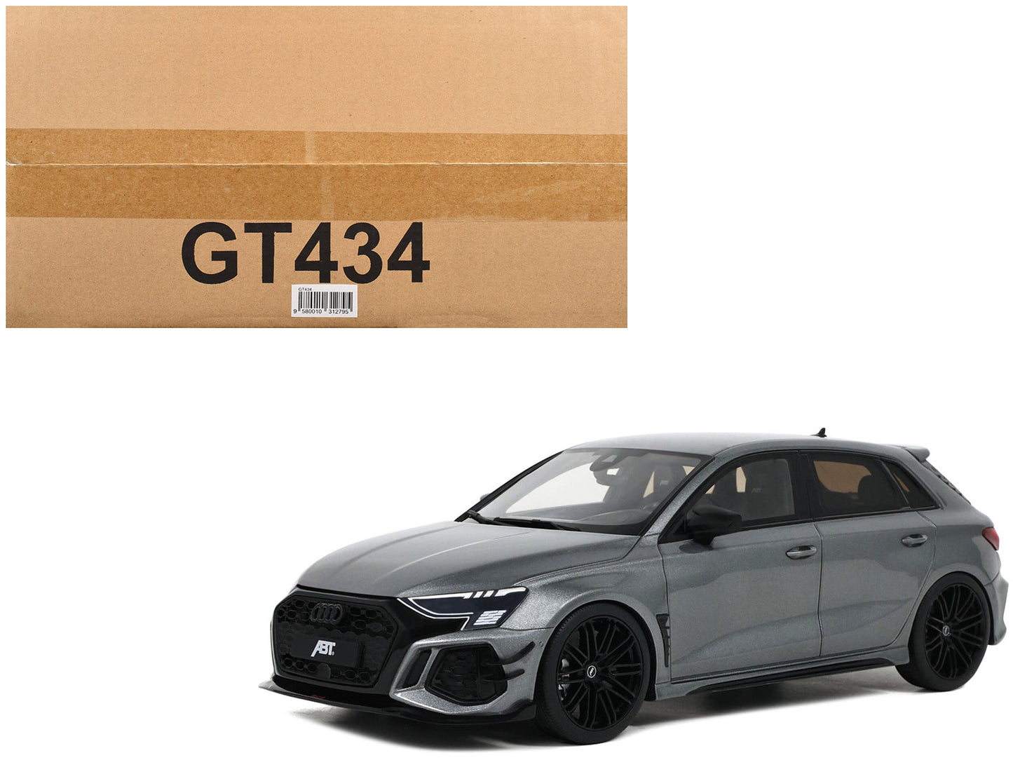 Audi ABT RS3-R Daytona Gray Metallic 1/18 Model Car by GT Spirit free shipping USA