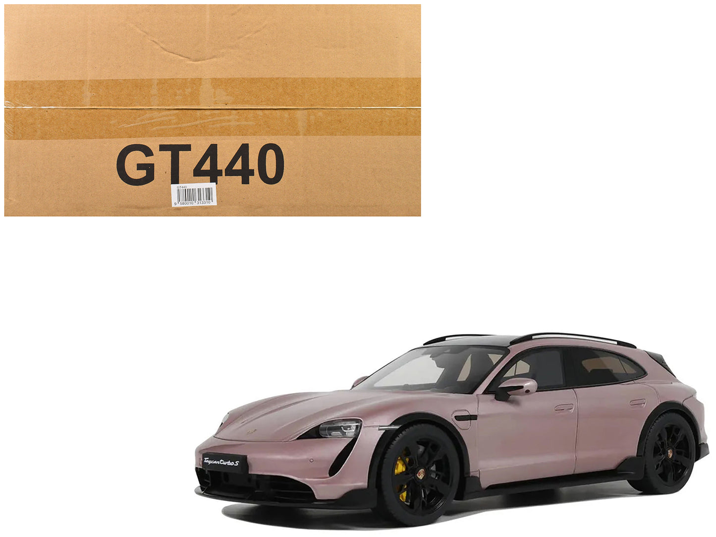 2022 Porsche Taycan Turbo S Cross Turismo Pink Metallic 1/18 Model Car by GT Spirit free shipping USA