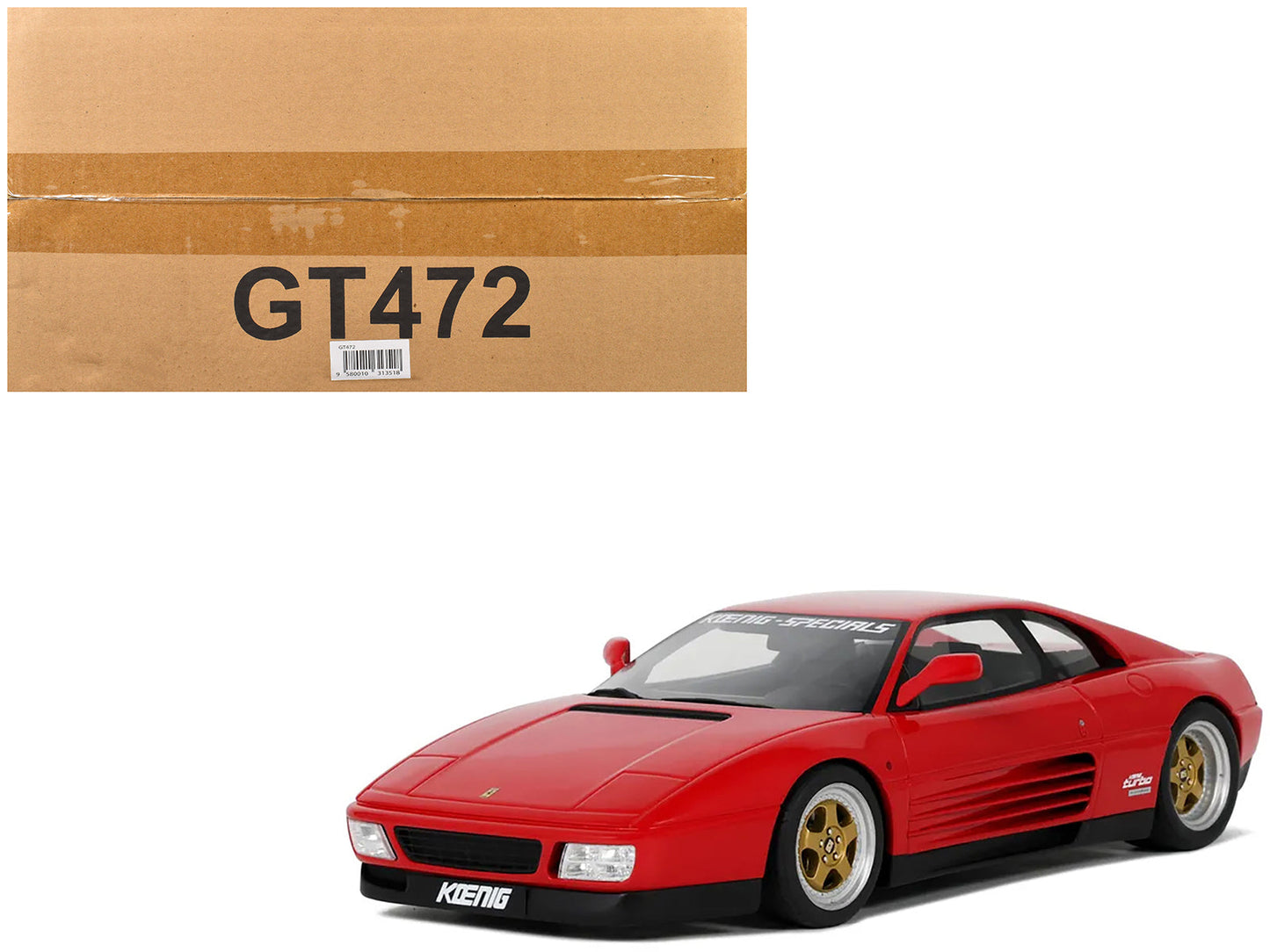 1994 Koenig Specials 348 Twin Turbo Red 1/18 Model Car by GT Spirit free shipping USA