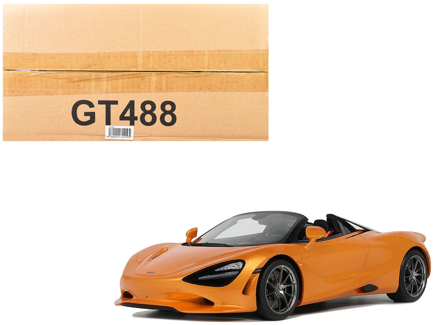 2024 McLaren 750S Spider Orange Metallic 1/18 Model Car by GT Spirit free shipping USA