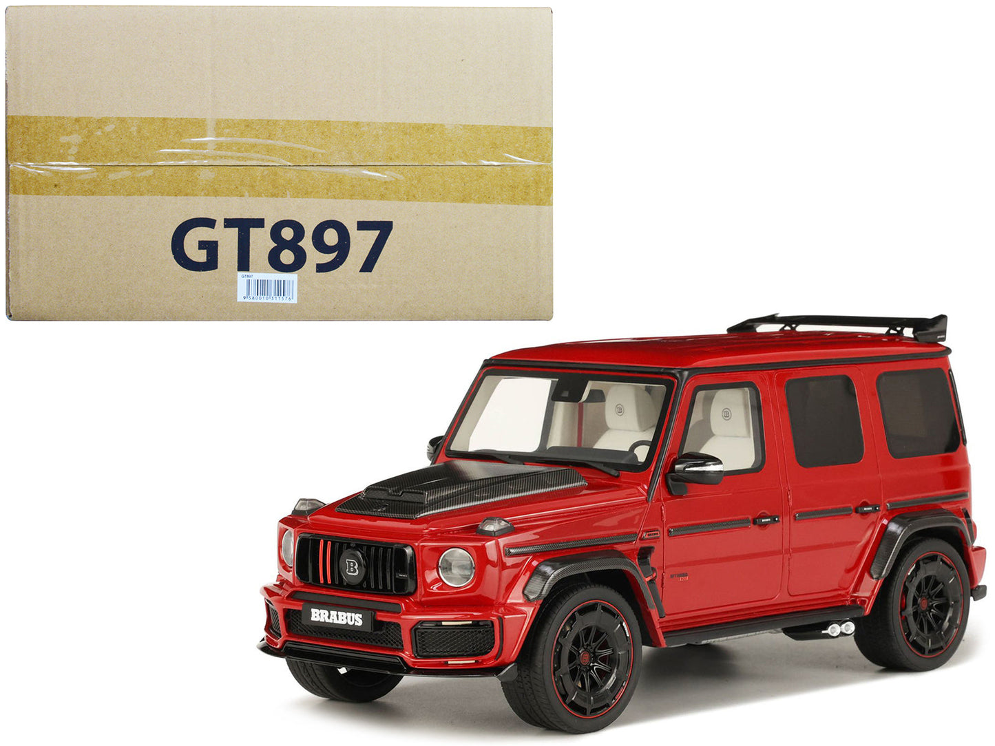 2022 Brabus 900 Rocket Edition Red with Carbon Hood 1/18 Model Car by GT Spirit free shipping USA