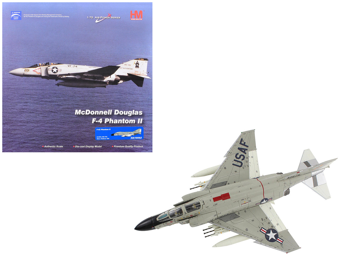McDonnell Douglas F-4C Phantom II Fighter-Bomber Aircraft "45th TFS Ubon Thailand" (1965) United States Air Force "Air Power Series" 1/72 Diecast Model by Hobby Master free shipping USA