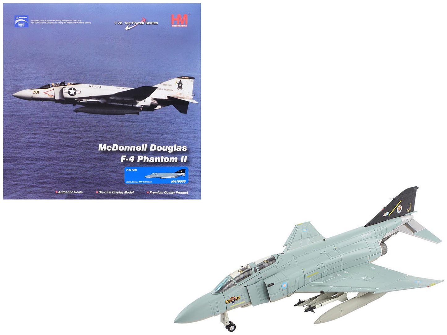 McDonnell Douglas F-4J(UK) Phantom II Fighter-Bomber Aircraft "ZE359 AF Wattisham England" British Royal Air Force "Air Power Series" 1/72 Diecast Model by Hobby Master free shipping USA