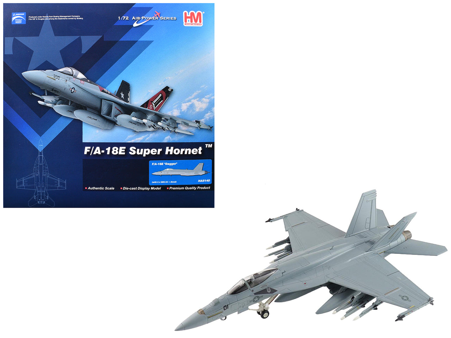 Boeing F/A-18E Super Hornet Fighter Aircraft "Dagger" United States Navy "Air Power Series" 1/72 Diecast Model by Hobby Master free shipping USA