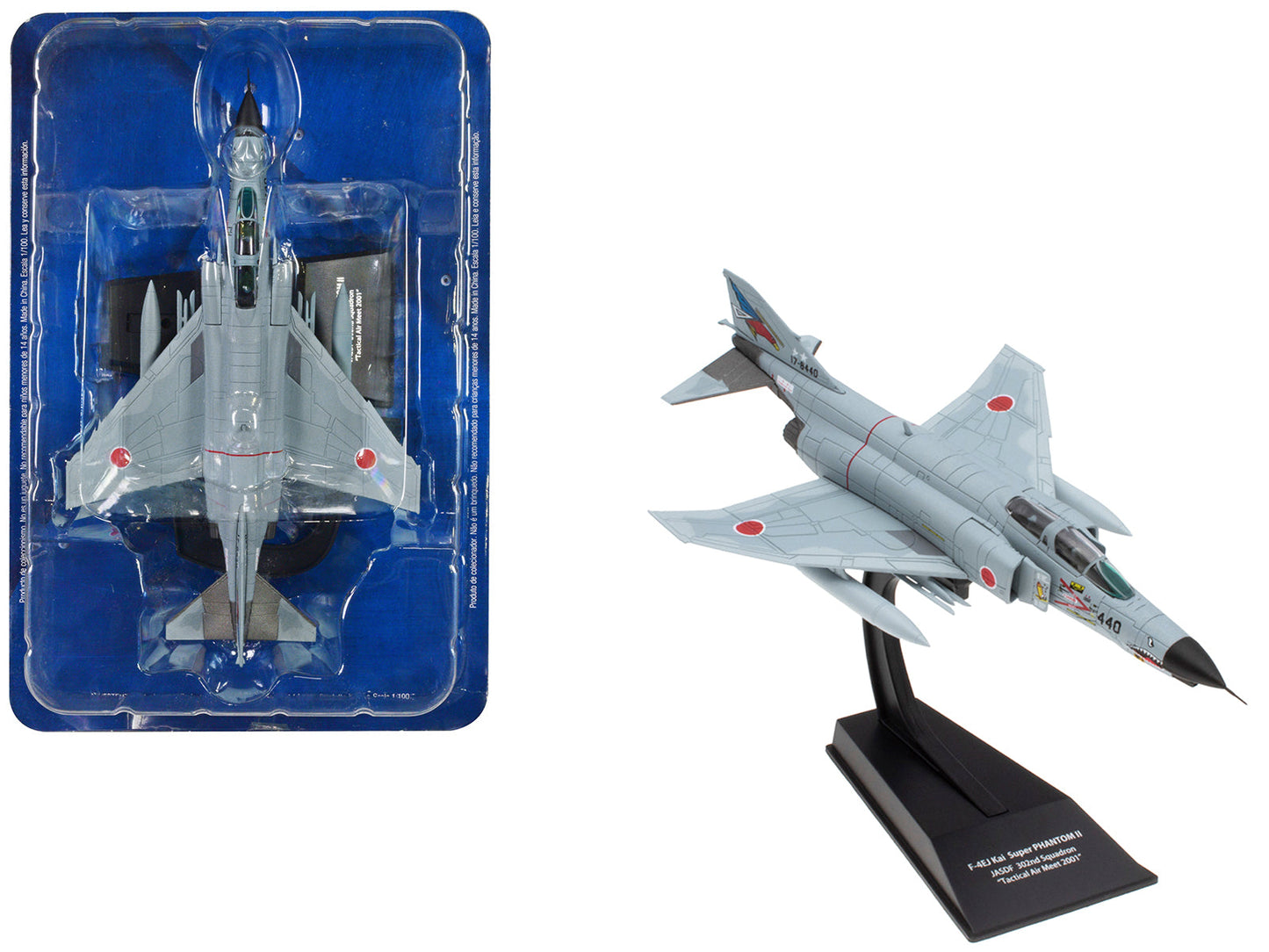 Mitsubishi F-4EJ Kai Super Phantom II Fighter Aircraft "302nd Squadron 83rd Air Wing Tactical Air Meet" (2001) Japan Air Self-Defense Force 1/100 Diecast Model by Hachette Collections free shipping USA