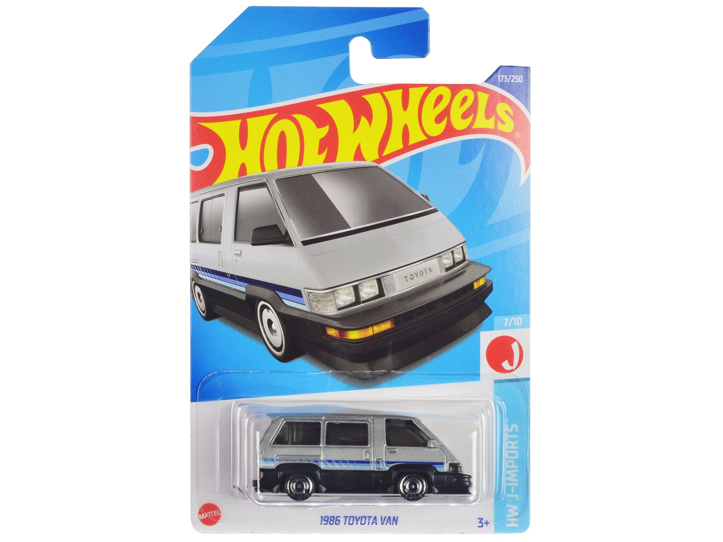 1986 Toyota Van Silver Metallic and Black with Stripes "HW J-Imports" Series Diecast Model Car by Hot Wheels free shipping USA