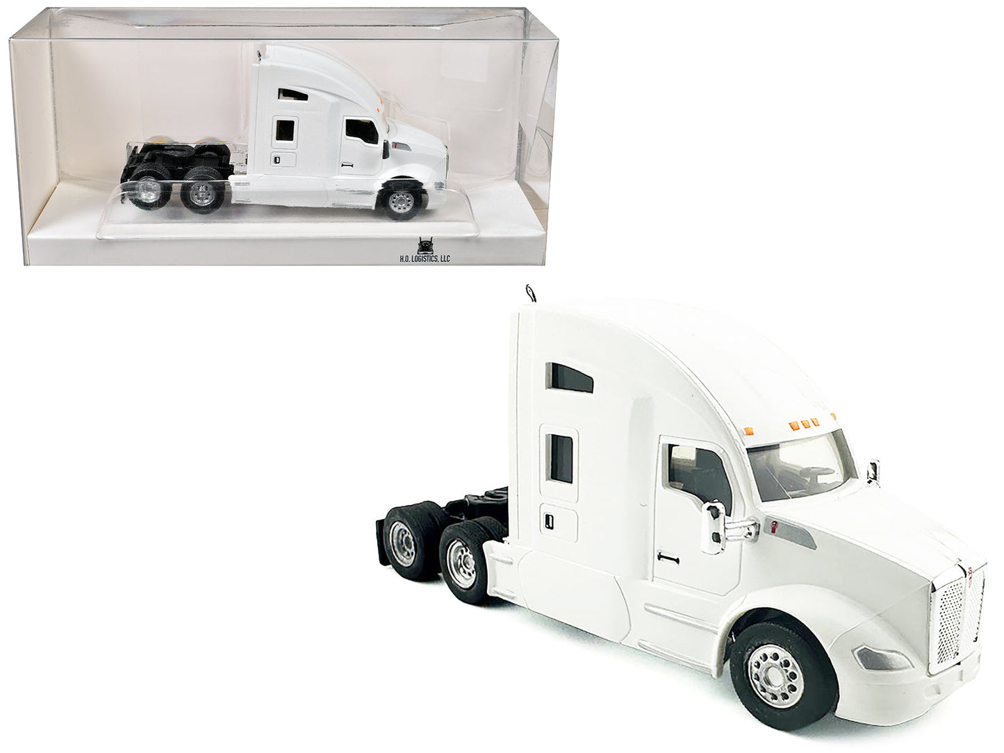 Kenworth T680 Sleeper Cab White 1/87 (HO) Plastic Model Car by HO Logistics free shipping USA