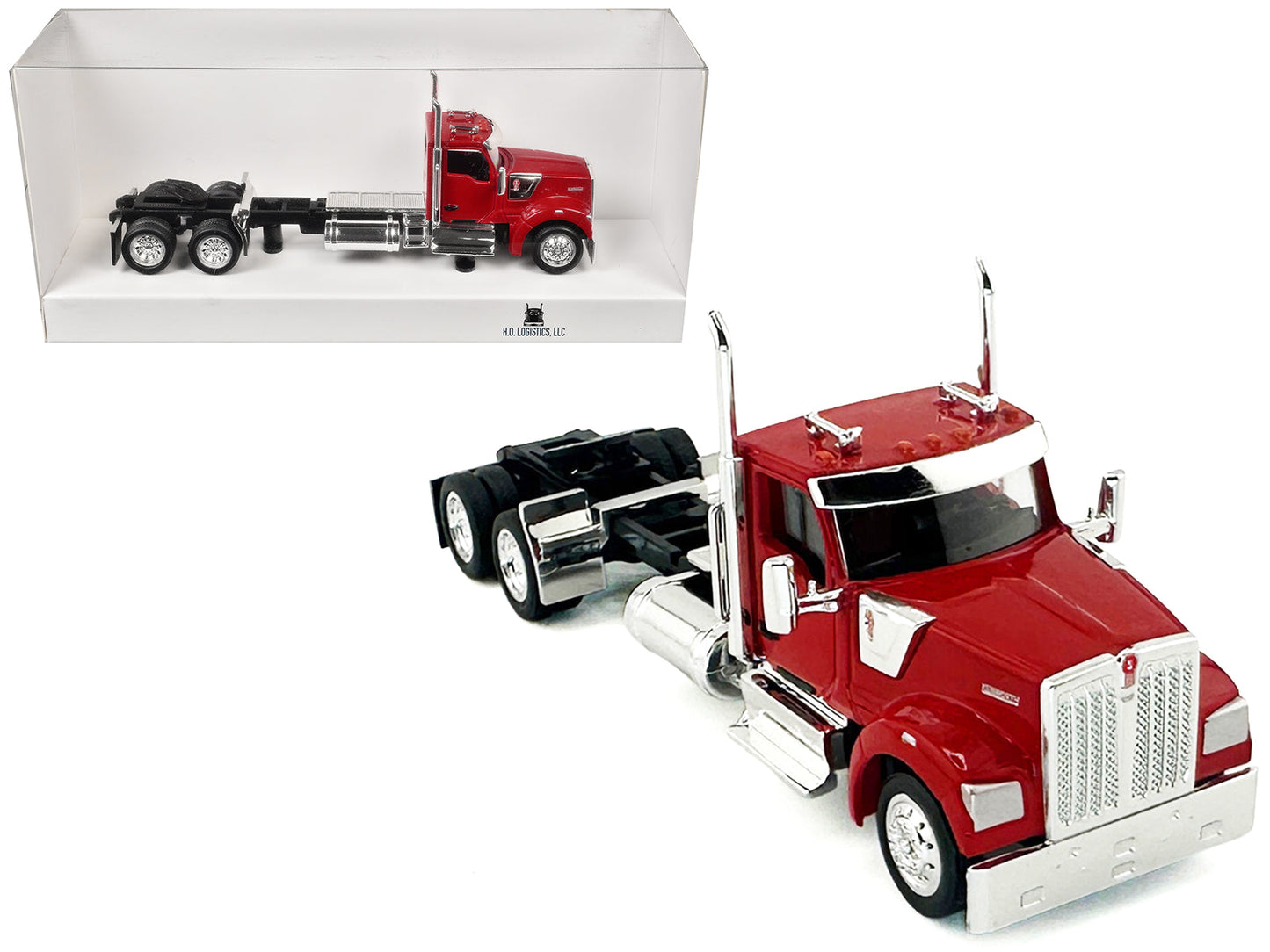 Kenworth W990 2-Axel Day Cab Red 1/87 (HO) Plastic Model Car by HO Logistics free shipping USA