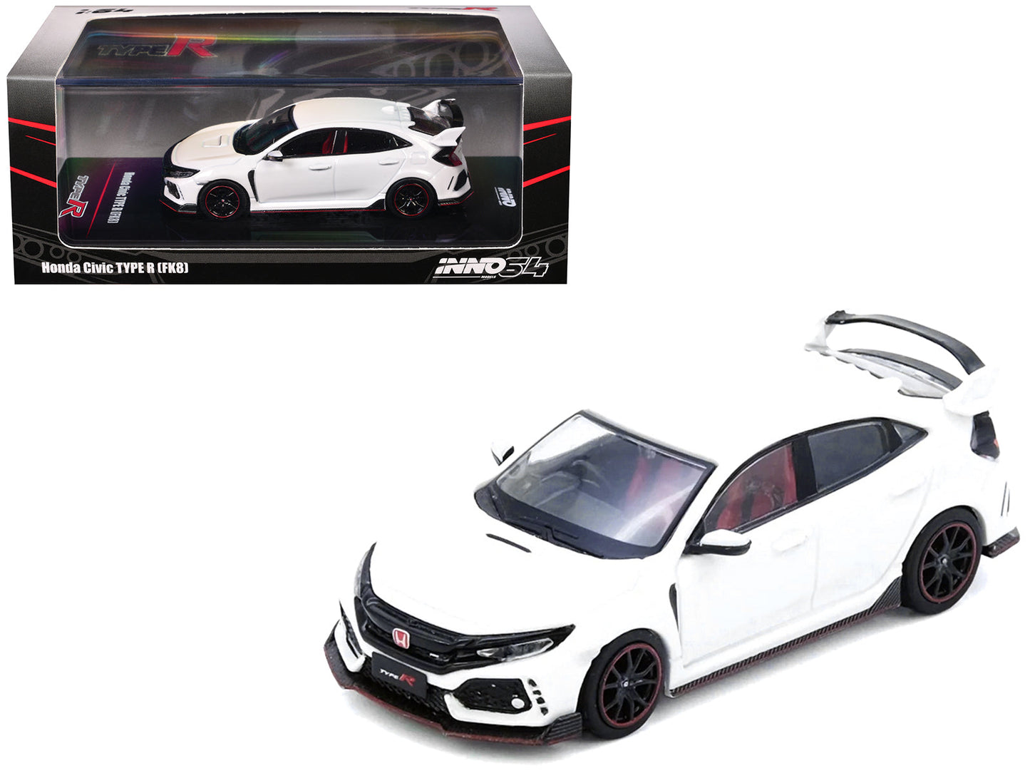 Honda Civic Type R (FK8) RHD (Right Hand Drive) White 1/64 Diecast Model Car by Inno Models free shipping USA