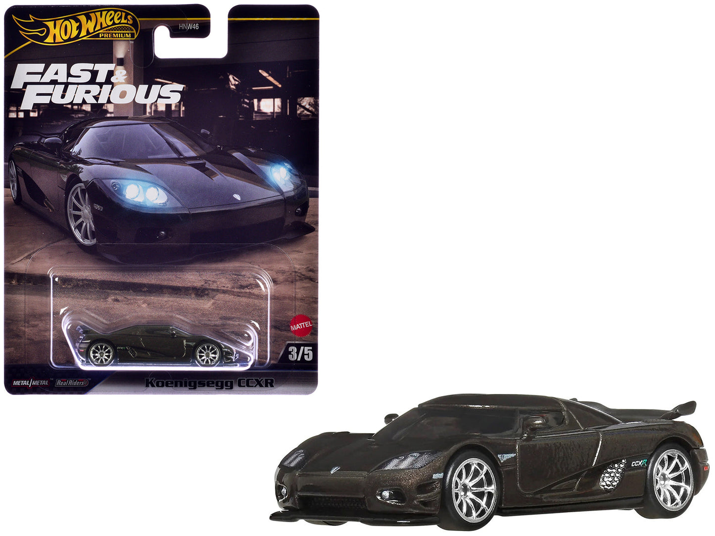 Koenigsegg CCXR Dark Gray Metallic "Fast Five" (2011) Movie "Fast & Furious" Series Diecast Model Car by Hot Wheels free shipping USA