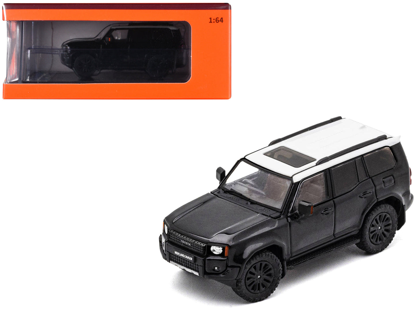 Toyota Land Cruiser Prado 250 Black with White Top 1/64 Diecast Model Car by GCD free shipping USA