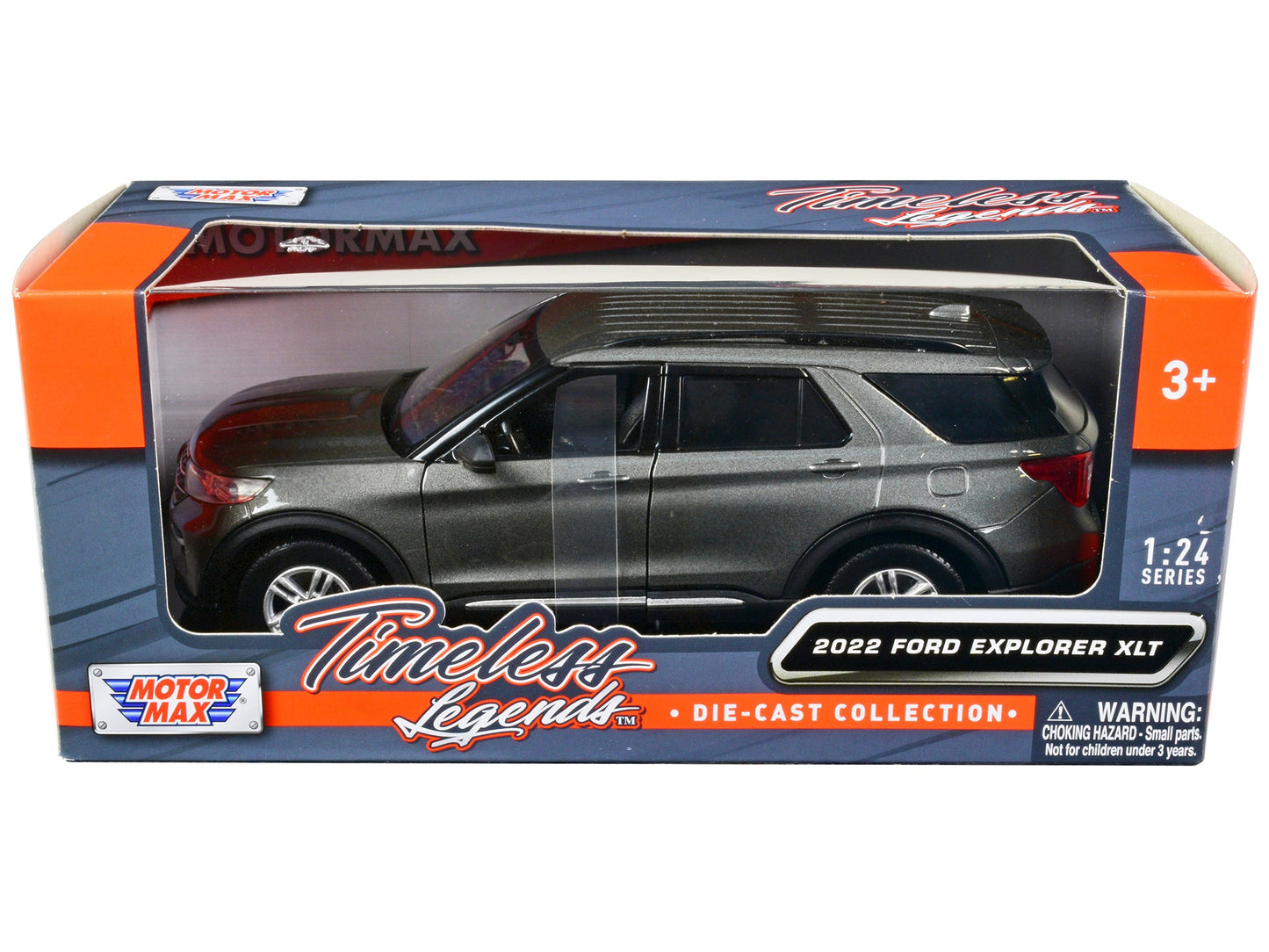 2022 Ford Explorer XLT Gray Metallic "Timeless Legends" Series 1/24 Diecast Model Car by Motormax free shipping USA