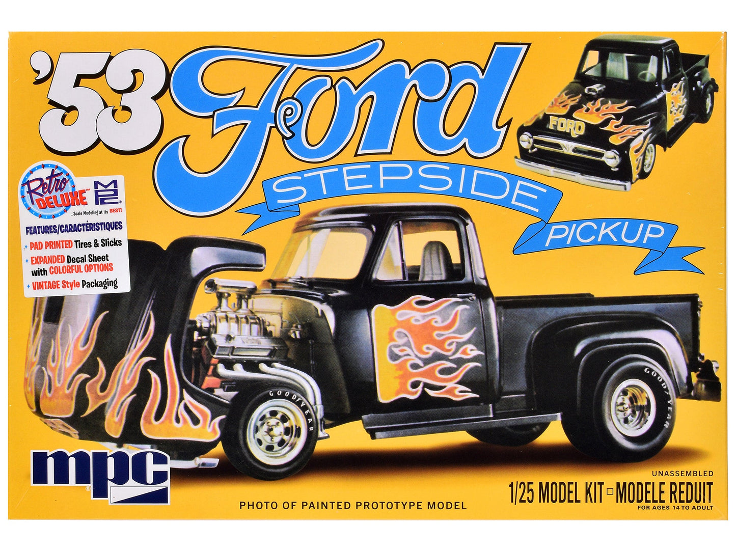 Skill 2 Model Kit 1953 Ford Stepside Pickup Truck 1/25 Scale Model by MPC free shipping USA
