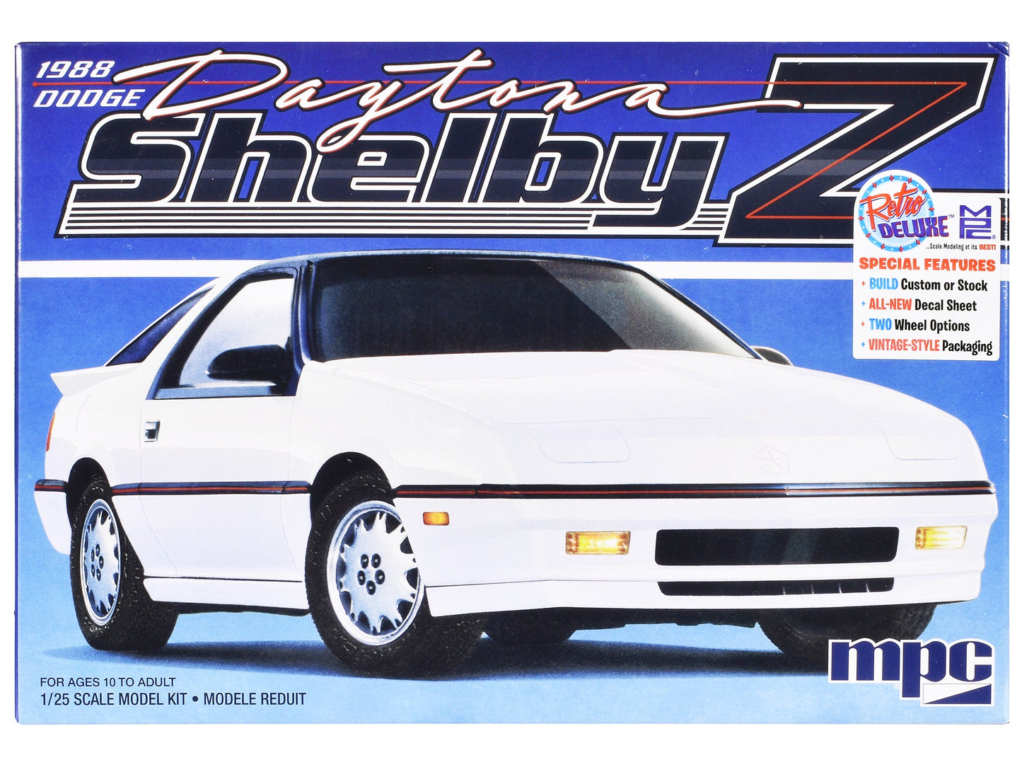 Skill 2 Model Kit 1988 Dodge Shelby Daytona Z 2-in-1 Kit 1/25 Scale Model by MPC free shipping USA