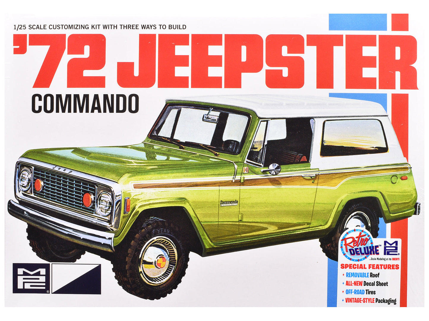 Skill 2 Model Kit 1972 Jeep Jeepster Commando 1/25 Scale Model by MPC free shipping USA