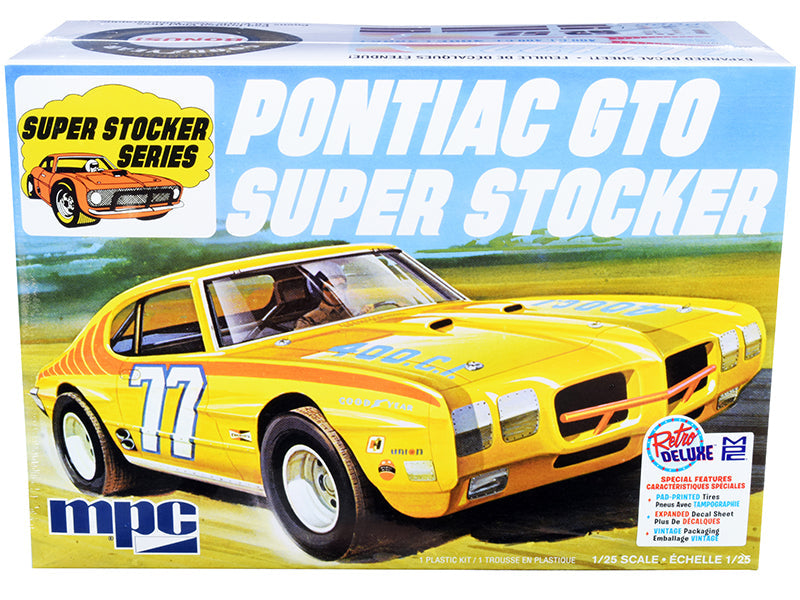 Skill 2 Model Kit 1970 Pontiac GTO Super Stocker 1/25 Scale Model by MPC free shipping USA