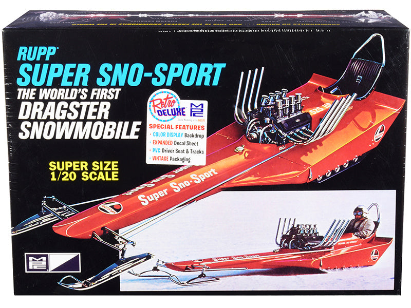 Skill 2 Model Kit Rupp Super Sno-Sport Snowmobile Dragster (The World's First) 1/20 Scale Model by MPC free shipping USA