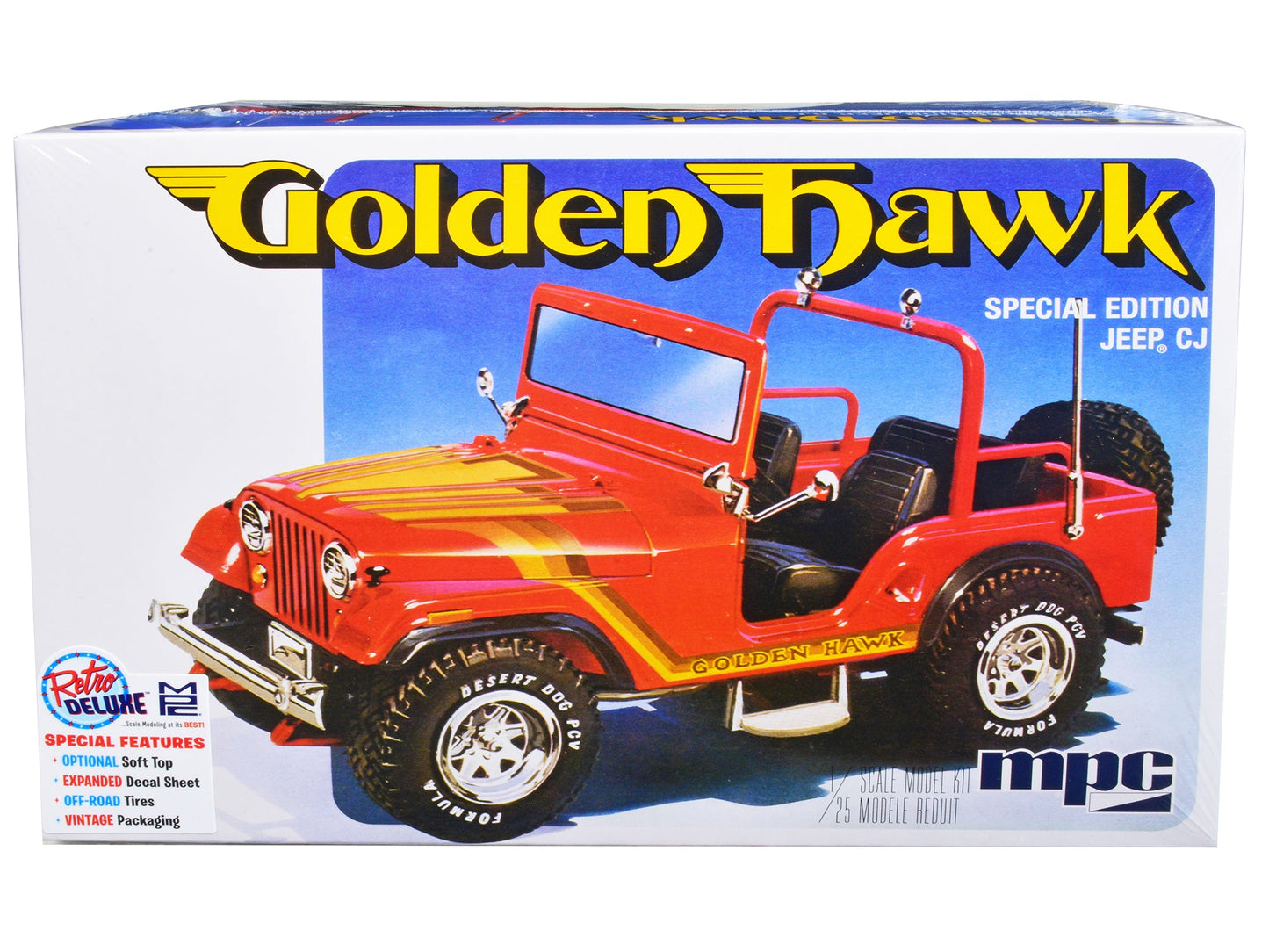 Skill 2 Model Kit 1981 Jeep CJ5 Golden Hawk 1/25 Scale Model Car by MPC free shipping USA