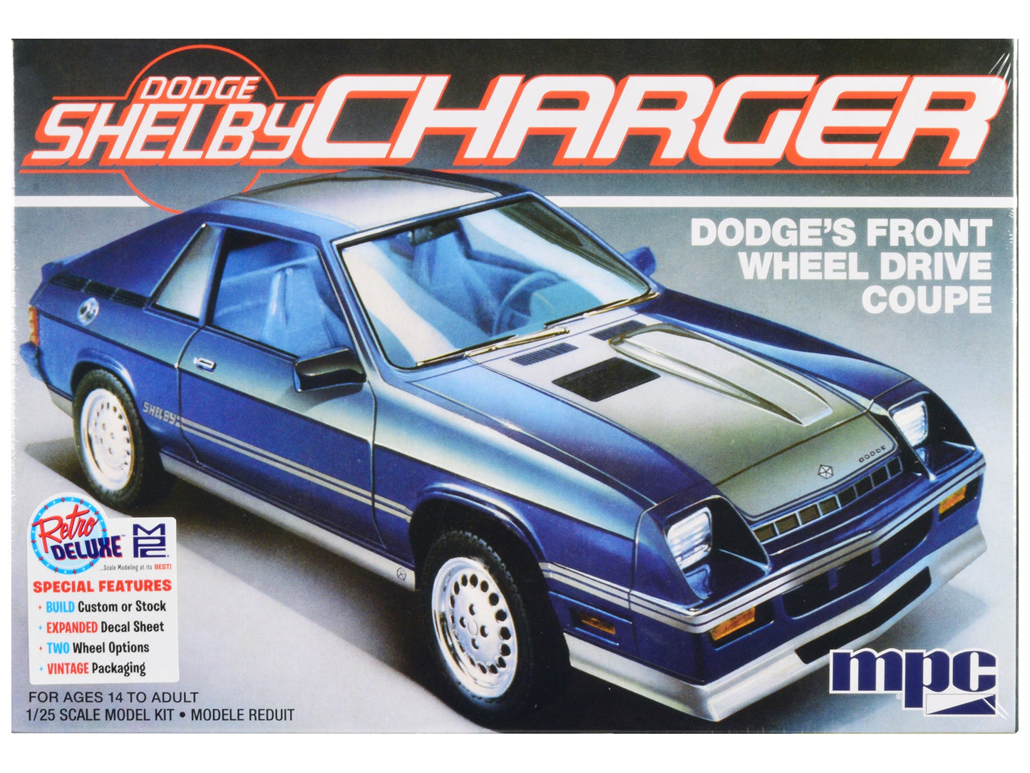 Skill 2 Model Kit 1986 Dodge Shelby Charger 1/25 Scale Model by MPC free shipping USA