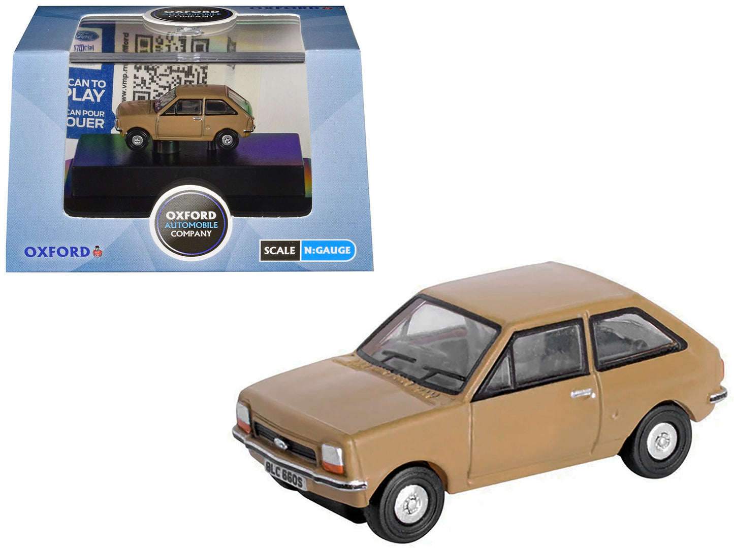 Ford Fiesta Mk1 RHD (Right Hand Drive) Nevada Beige 1/148 (N) Scale Diecast Model Car by Oxford Diecast free shipping USA