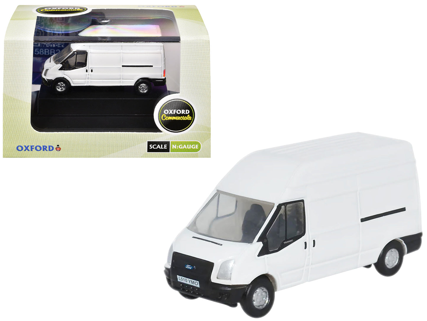 2006 Ford Transit LWB High Roof Van White 1/148 (N) Scale Diecast Model Car by Oxford Diecast free shipping USA