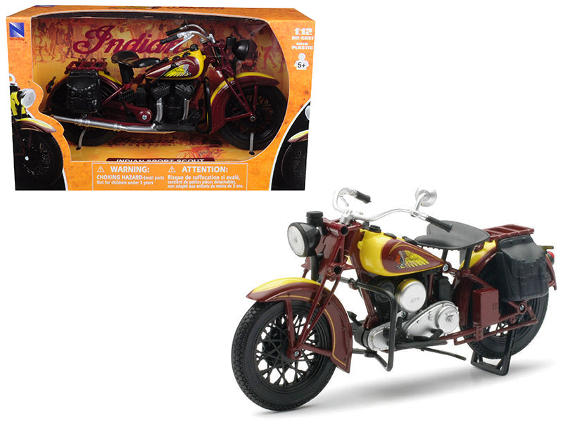 1934 Indian Sport Scout Bike 1/12 Diecast Motorcycle Model by New Ray free shipping USA