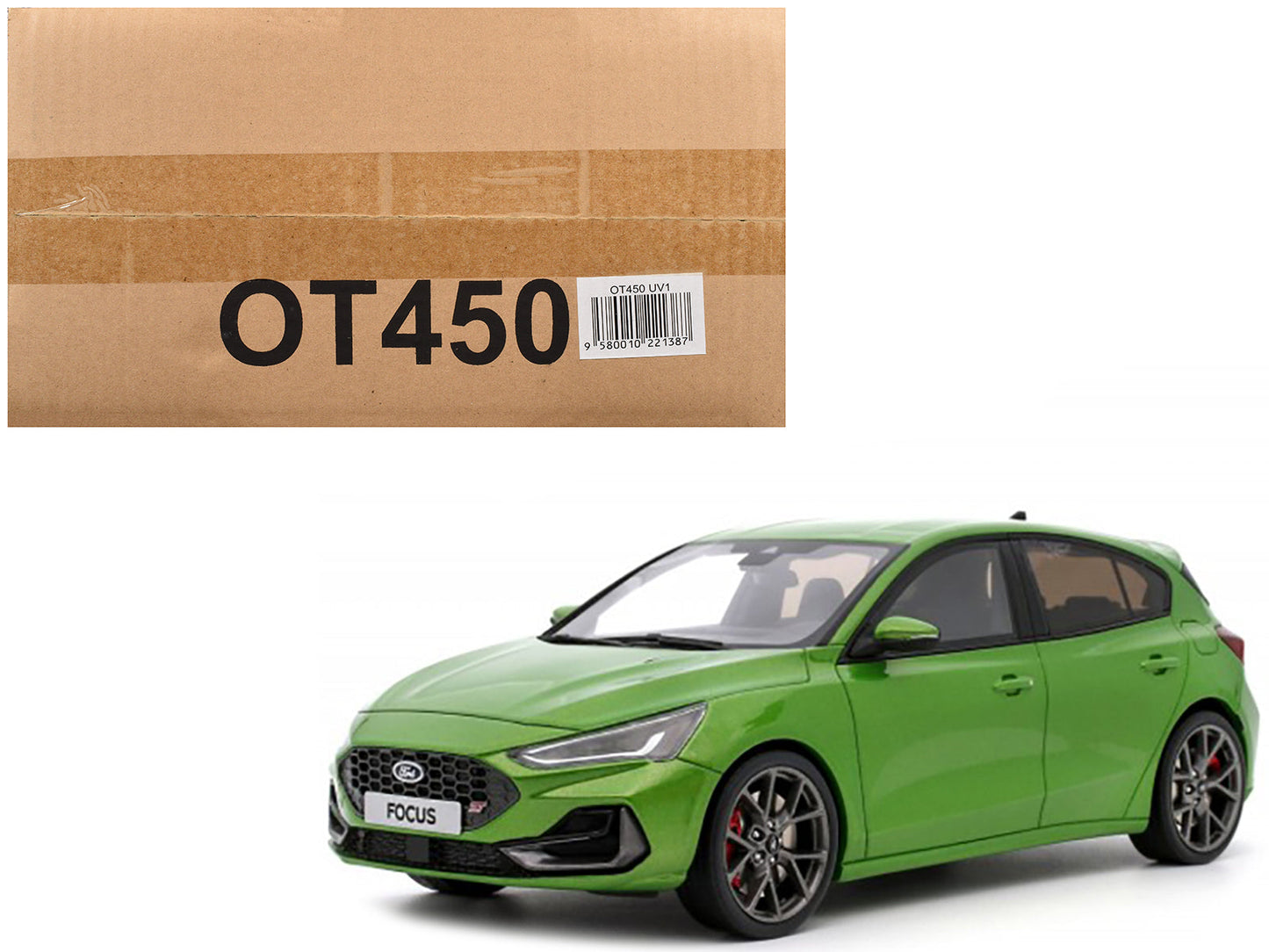 2022 Ford Focus MK5 ST Phase 2 Mean Green Metallic Limited Edition to 2000 pieces Worldwide 1/18 Model Car by Otto Mobile free shipping USA