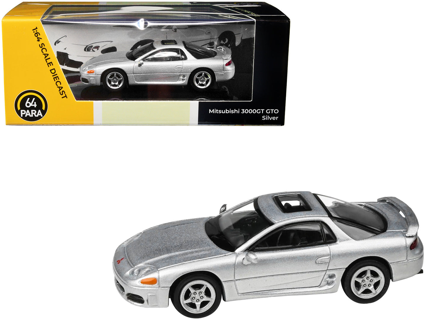 Mitsubishi 3000GT GTO Silver Metallic with Sunroof 1/64 Diecast Model Car by Paragon Models free shipping USA
