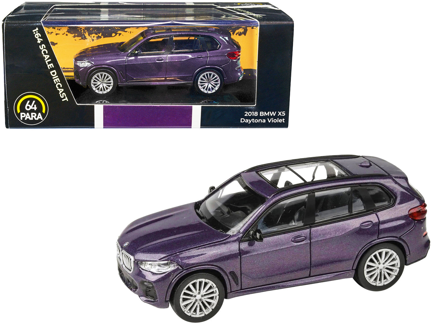 2018 BMW X5 Daytona Violet Metallic with Sunroof 1/64 Diecast Model Car by Paragon Models free shipping USA