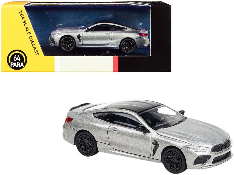 BMW M8 Coupe Donington Gray Metallic with Black Top 1/64 Diecast Model Car by Paragon free shipping USA
